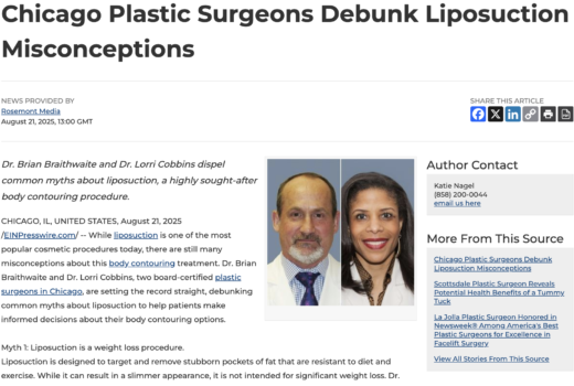 Board-certified Chicago plastic surgeons debunk common misconceptions about liposuction.